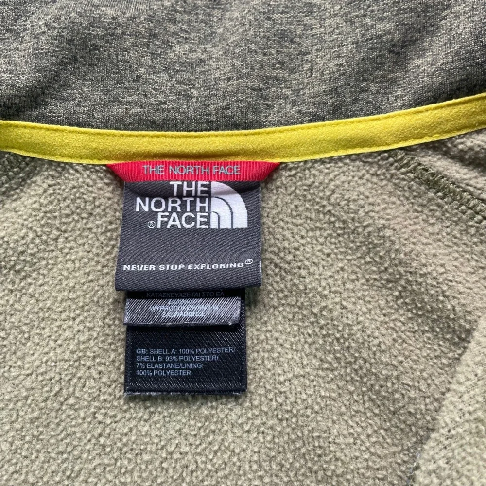 The North Face Cayonlands Pullover Men's XL Green 1/4 Zip Fleece Chest Pocket